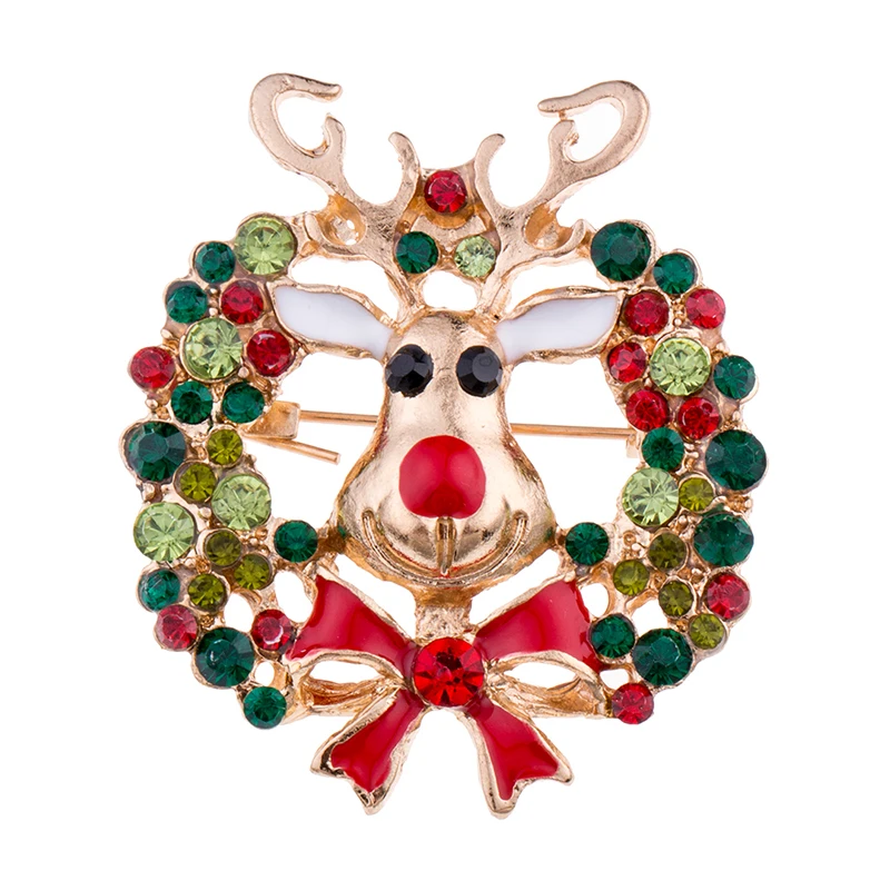 2 Creative Christmas Suit Pins High Quality Gifts Vintage Style Alloy Corsage Christmas Unisex DIY Clothing Decorations Supplies - Цвет: 2