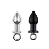 175g Dia 38mm metal inner hollow Anus beads balls flushable anal butt plug magnus enema syringe cleaning fetish sex adult toys 1