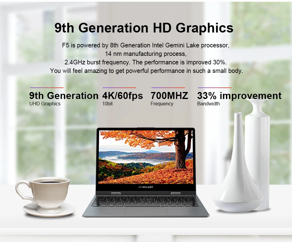 Ноутбук Teclast F5 11," с сенсорным экраном 8 Гб DDR4 256 ГБ SSD Windows 10 ноутбук Intel Gemini Lake FHD дисплей вращение на 360 ° компьютер