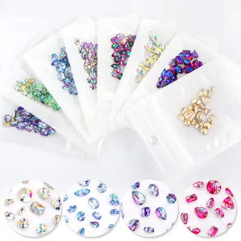 

1 Bag Nail Art Rhinestones Nail Colorful Mixed Size Flat Back Nail Beads 3D Nail Decorations Accessories DIY Design