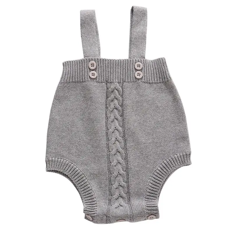 Winter Knitted Romper Baby Girl Boy Sleeveless Warm Cute Wings Design Strap Newborn Outfits - Цвет: No wings