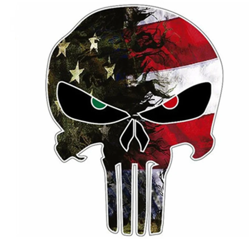 

America Flag Camo Punisher Skull Reflective Personalized Laptop Skin Sticker Notebook Computer Sticker Decal For Macbook /HP