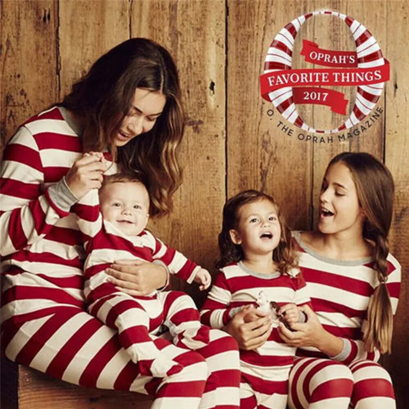 Семейные рождественские пижамы для мамы и папы, Пижамный набор, Рождественская одежда для сна, одежда для сна, подарок, комплекты одежды в красную полоску с длинными рукавами на год
