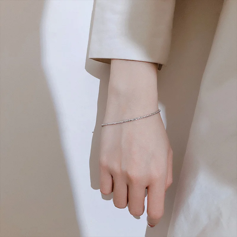 Женский блестящий браслет цепочка со звездами серебристого цвета|Цепочки и