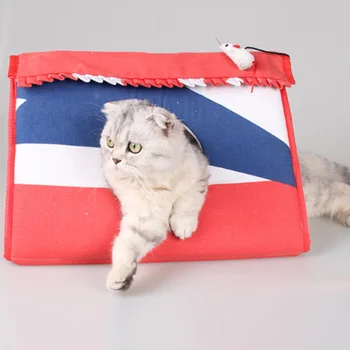 

Newly Pet Dog Cat Kennel Bed Mat Multifunction Foldable Scratch Board with Small Toy