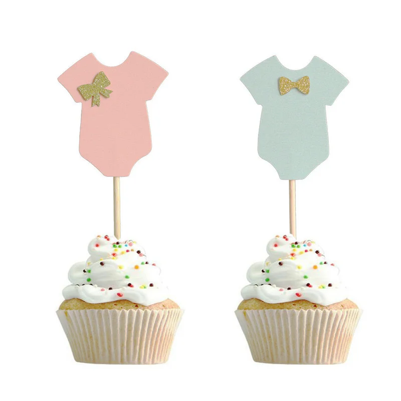 Baby Shower Decorations Its A Boy Girl Clothes Cupcake Cake Toppers Tools Birthday Party Decoration Kids DIY Shower-S | Дом и сад