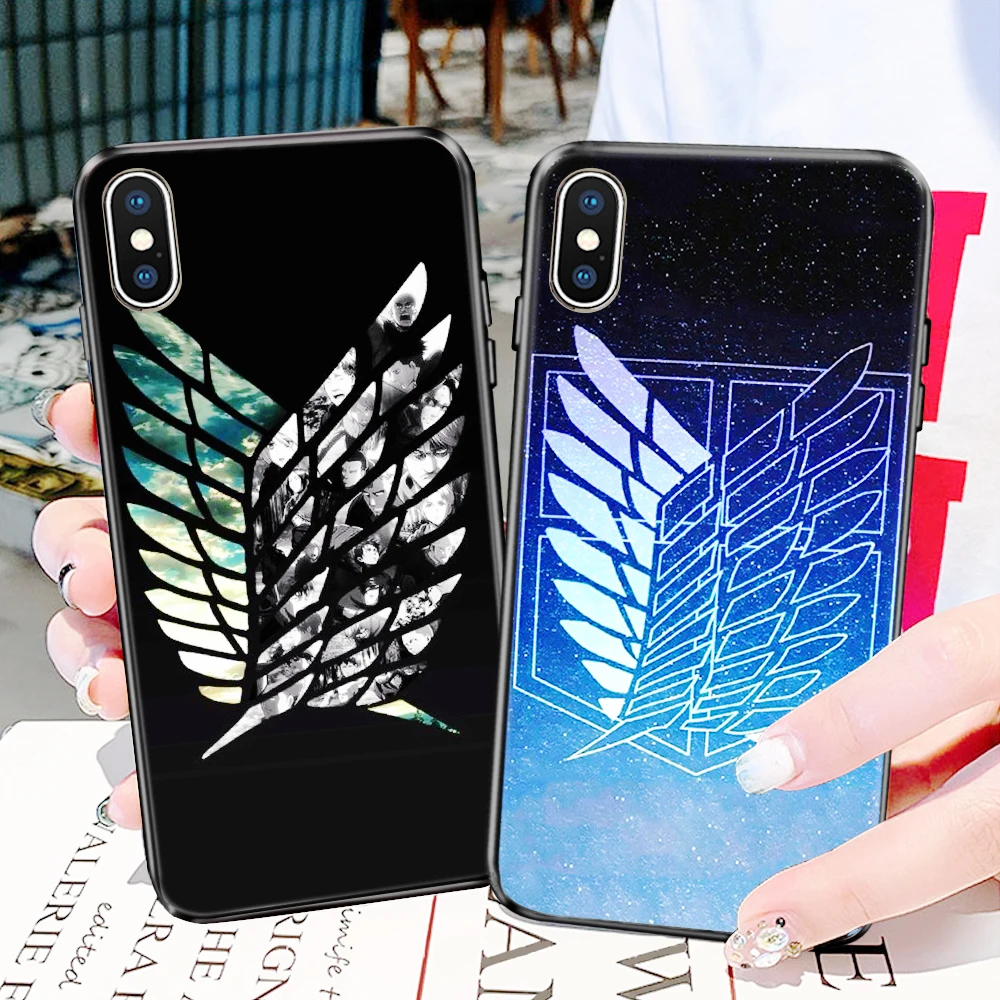 Чехол для телефона с японским аниме атака на Титанов чехол iPhone 11 Pro Max X XR XS SE 5S 6 7 8 6S