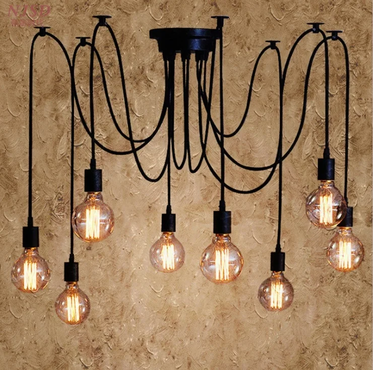 Nordic Retro Ceiling Light Bedroom Decor Spider Ceiling Lights Vintage Loft Industrial Hanging Lamp Cafe люстра потолочная
