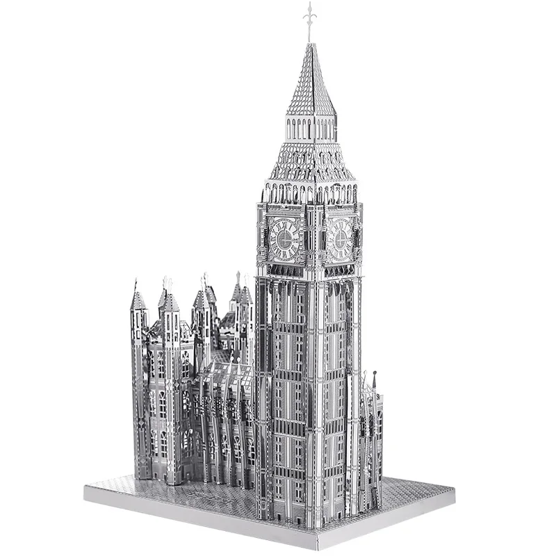 DIY 3D металлическая головоломка, игрушка всемирно известных зданий, Сборная модель, строительные наборы, развивающие игрушки для детей, Эйфелева башня - Цвет: Big Ben