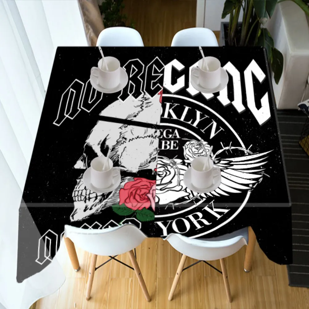 

Table Cloth Skull Series 3D Print Dark Style Polyester Washable Long Table Cloth for Birthday Wedding Party Kitchen Desk Cloth