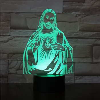 

Lampe Led Jesus 7 Colors Change Night Lamp 3D Table Light for Bedroom Sleeping lamparas Home Decor Decor Lightings 3232