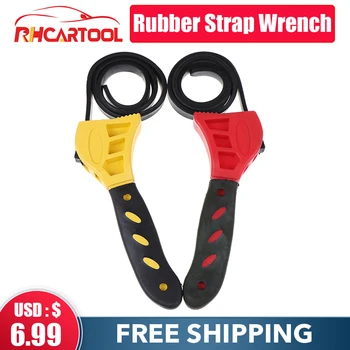 

1/2pcs Rubber Strap Wrench Set Car Repair Universal Wrench Adjustable To Fit For Any Shape Hand Tool Wrench Set Open Bottle Caps