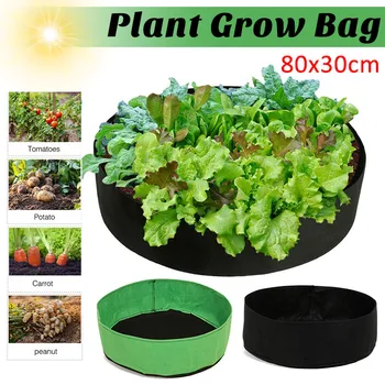 

80x30cm Garden Felt Grow Bag Green Planter Gardening Flower Extra Large Raised Planting Bed Seedling Nursery Green Grow Bags