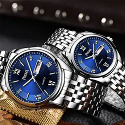 Лидирующий бренд, мужские часы, модные роскошные часы, светящиеся, водонепроницаемые, нержавеющая сталь, водонепроницаемые, наручные