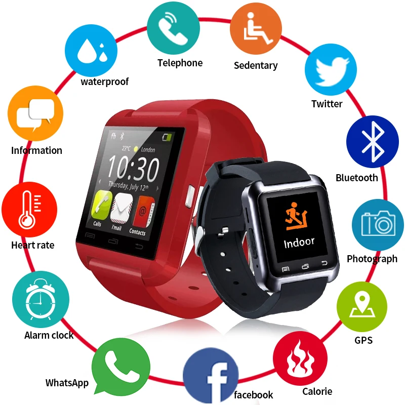 

Bluetooth Smart Watch U8 pedometer Smartphone Touch Screen with Altimeter Synchronous dialing Smartwatch Clock Wearable Device