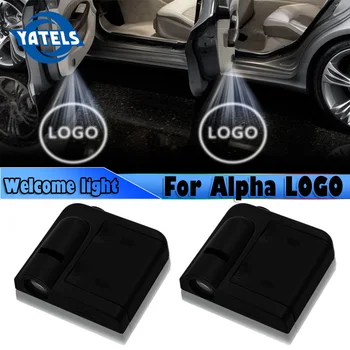 

2 PCS Fashion NEW Car styling Wireless LED Auto Car Door Welcome Logo Light Laser Projector For Alpha Romeo Logo Car Accessories