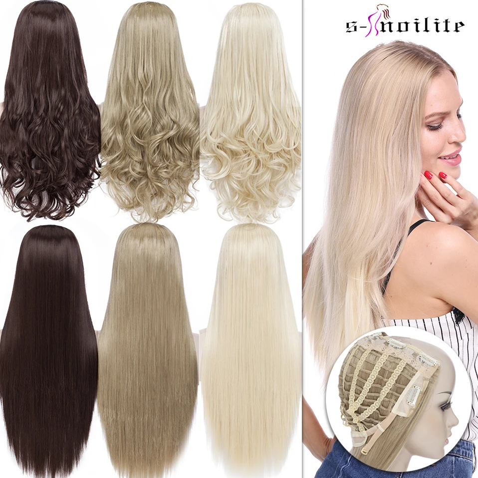 Special Price Hair-Extension Half-Wig U-Part Wavy Clip-In Synthetic Women Hairpiece SNOILITE Brown Eq1aWVx0