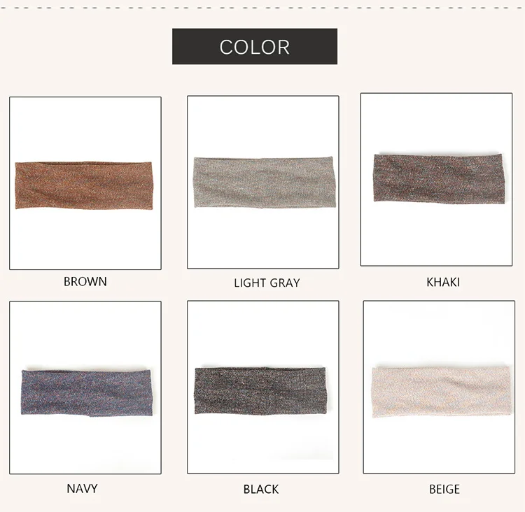 Geebro Women Casual Multicolor silk thread Headbands High Quality Head band Lady Stretch Knitted Elastic Hair Bands Accessories