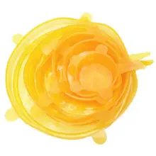 6 шт многоразовые прочные растягивающиеся силиконовые крышки для пищевых продуктов, которые сохраняют свежесть продуктов, прозрачные крышки