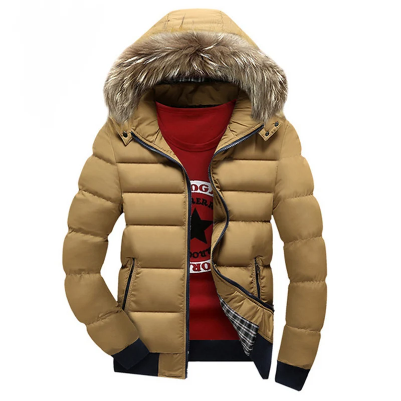 Зимняя мужская куртка высокого качества, Мужская Зимняя парка, модная теплая куртка, chaqueta de invierno para hombre 7XL TJWLKJ - Цвет: khaki