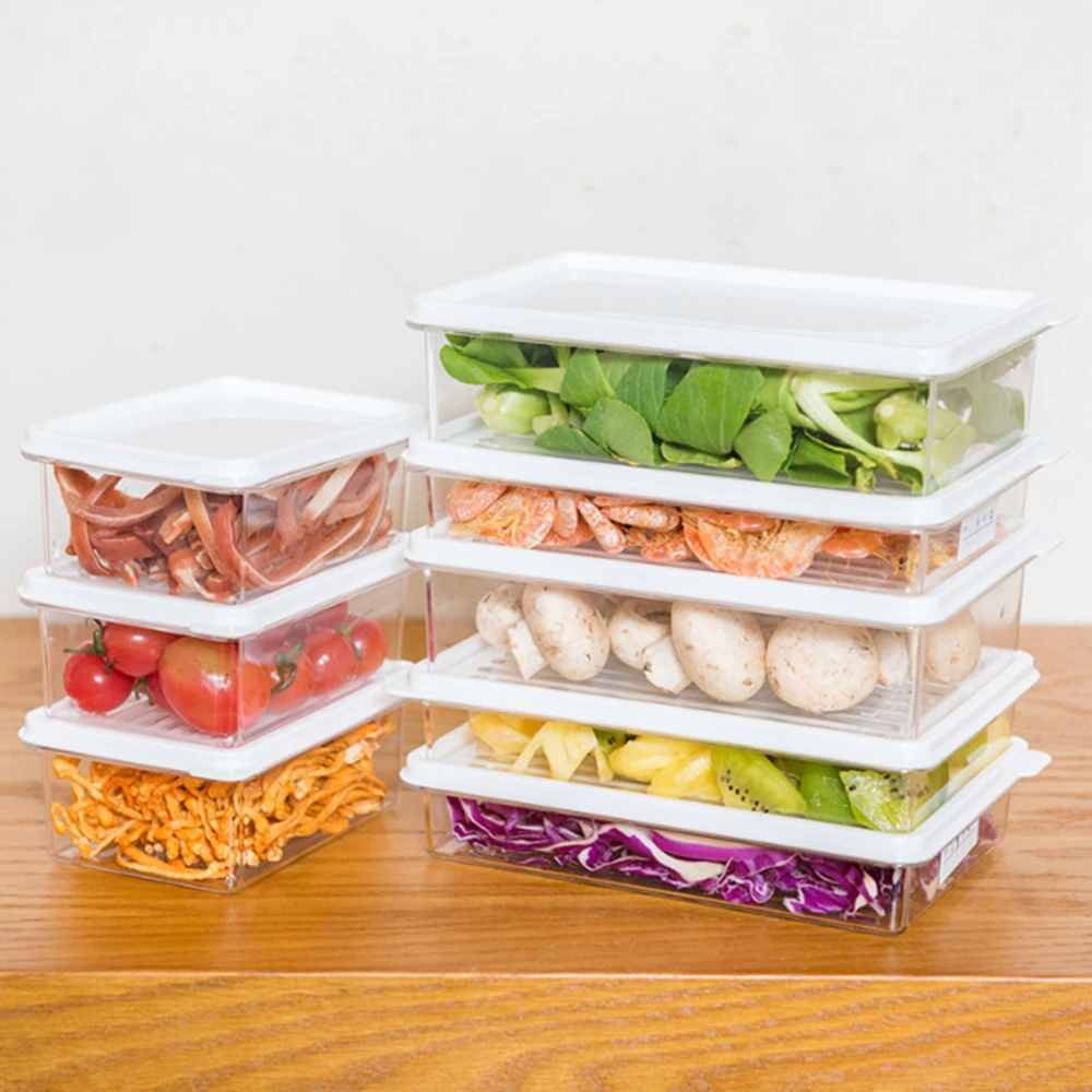 

Transparent Storage Box Fresh Keeping Container With Lid Refrigerator Organizer Box food Storage Containers Kitchen Organizer