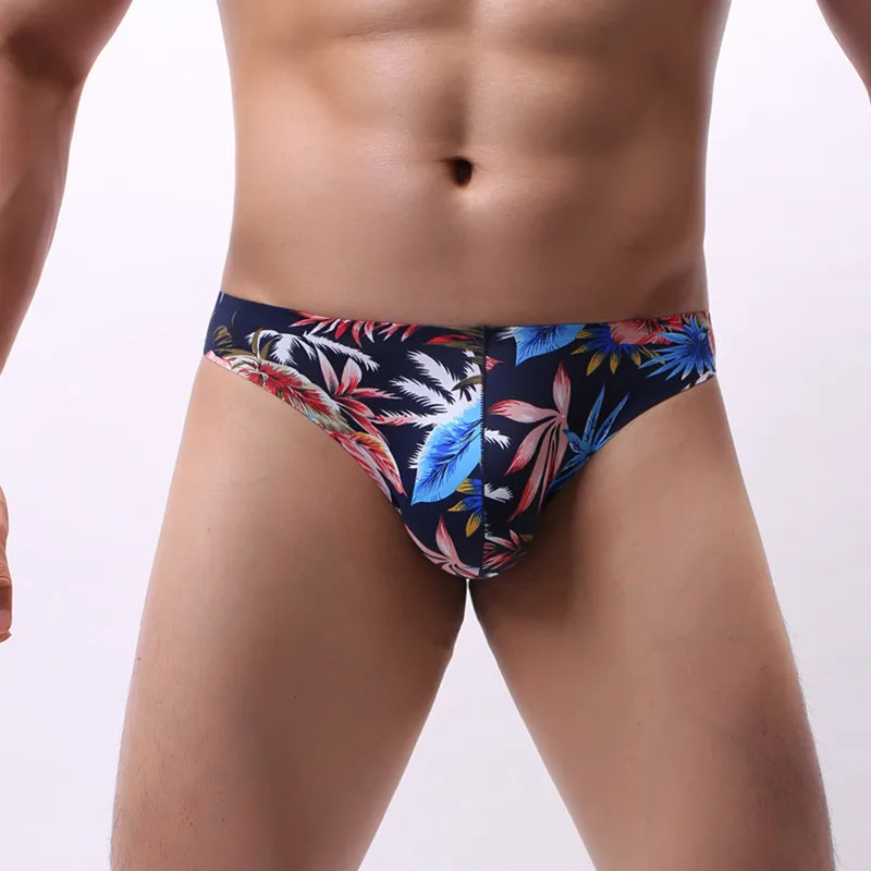 

Men Underwear Men's Sexy Flowers Print Briefs Bulge Pouch Men Bikini Jockstrap Low Waist Breathable Cotton Gay Underwear Briefs
