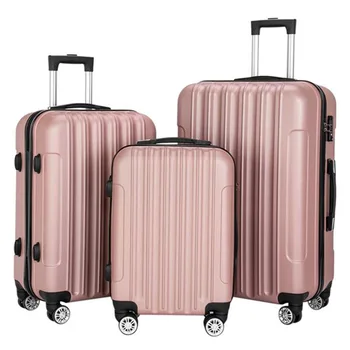 

3-in-1 Multifunctional Large Capacity Traveling Storage Suitcase Luggage Set Rose Gold 20""24"28" inch