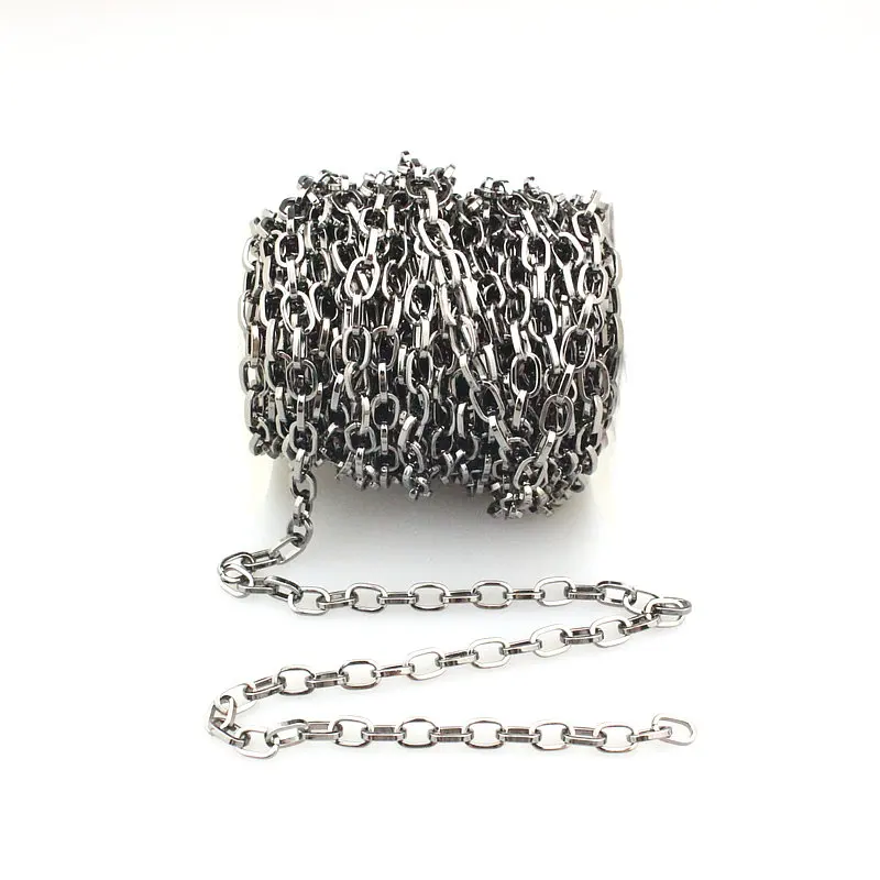 

10meters 1roll/lot Fashion multi plating gunmetal rosary chains,hot selling with copper wire coiled rosary chain