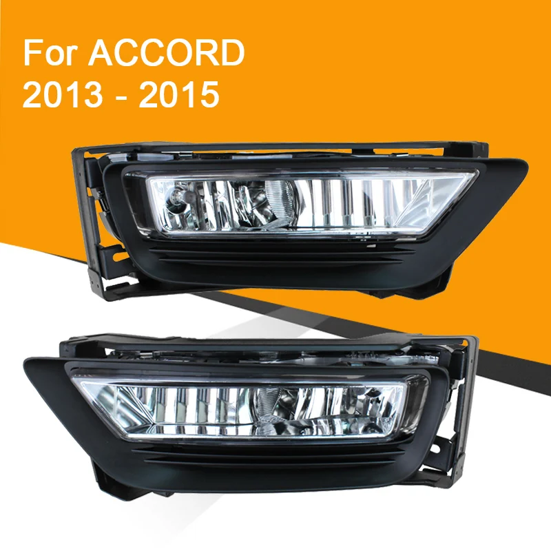 

Автомобильная противотуманная фара 12 В, 55 Вт в сборе для Honda Accord 2013, 2014, 2015, противотумансветильник на передний бампер с проводным релейным переключателем, противотуманная фара