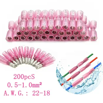 

200Pcs Insulated Heat Shrink Wire Crimp Connectors Male&Female Crimp Bullet Terminals Electrical Wire Splice terminals 22-18AWG