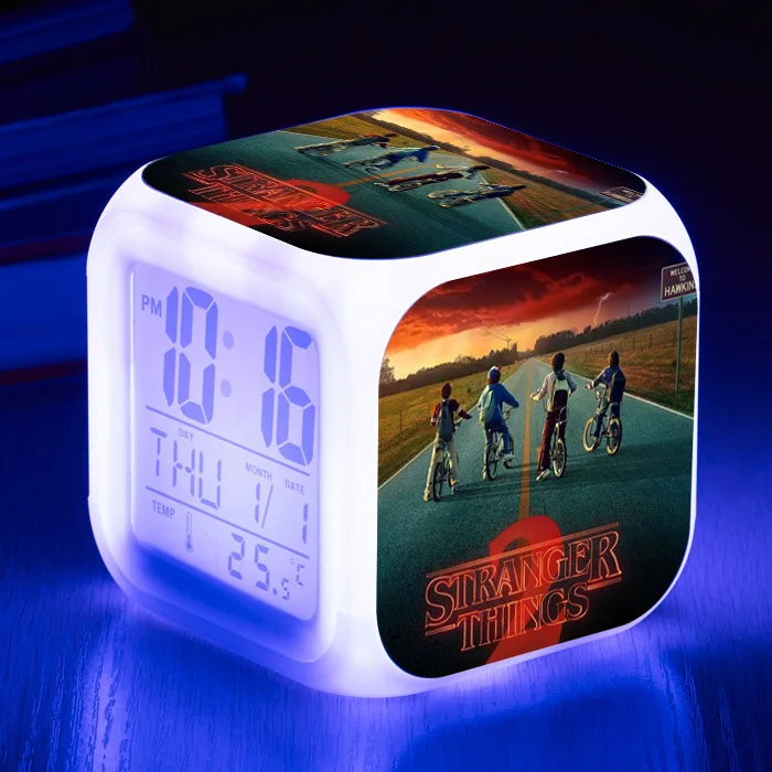 

Action Stranger Things Alarm With LED Variable Luminous Color Digital Clock Dustin Eleven Stranger Things Clock Toy For Children