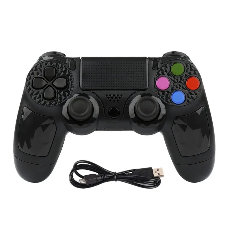 BK PS4 Wireless Gamepad Bluetooth Wireless Controller Joystick for PS4/PS4 Pro/PS4 - Color: BK