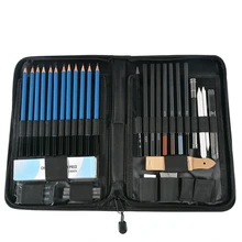 40 шт. Нескользящие профессиональные детские подарочные карандаши для рисования, набор для дома с застежкой-молнией, сумка для рисования, художественные принадлежности для начинающих, канцелярские принадлежности