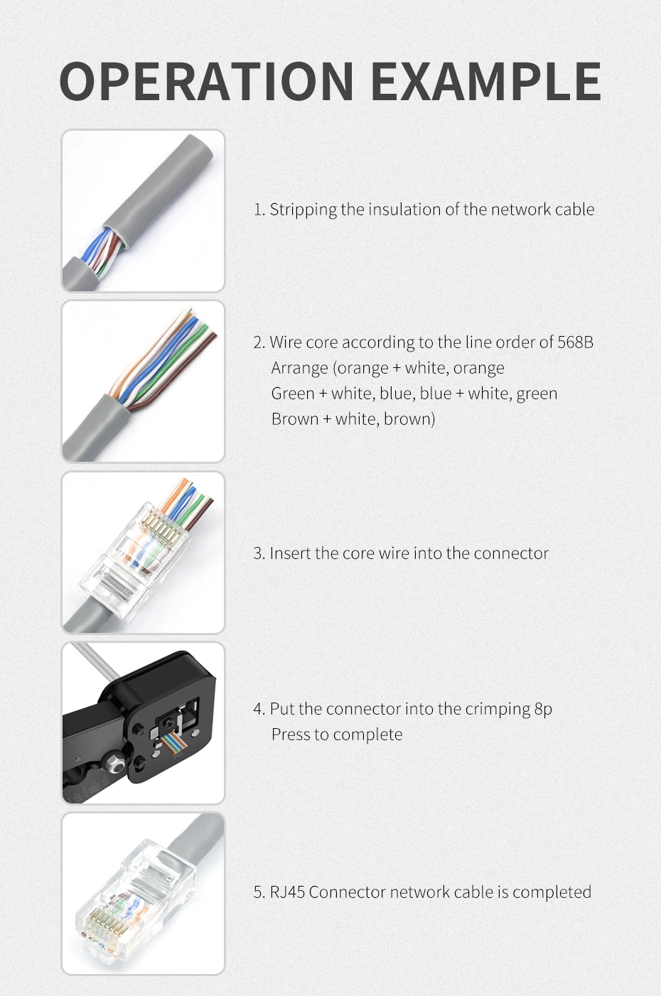 EZ обжимной инструмент для 6 P/RJ11 и 8 P/RJ45 обжимной, режущий, ленточный инструмент Многофункциональный обжимной инструмент для телефонной линии Ethernet кабельный щипцы