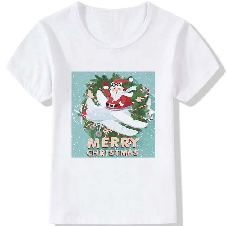 Модные новогодние майки для девочек, Kawaii Elk, футболки для мальчиков детская футболка с принтом Санта-Клауса в подарок милый корейский дизайн для отдыха - Цвет: 4298