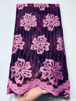 

5 yards/lot 2020 High Quality tulle fabric african lace fabrics latest laces for women dress french mesh lace wholesale