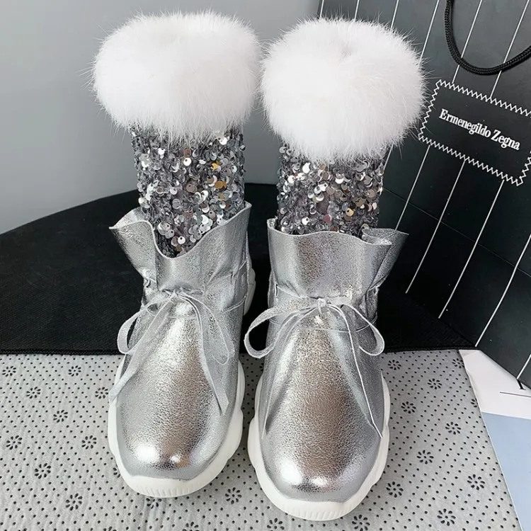 Женские ботильоны с блестками; теплые зимние ботинки на меху; обувь на ...