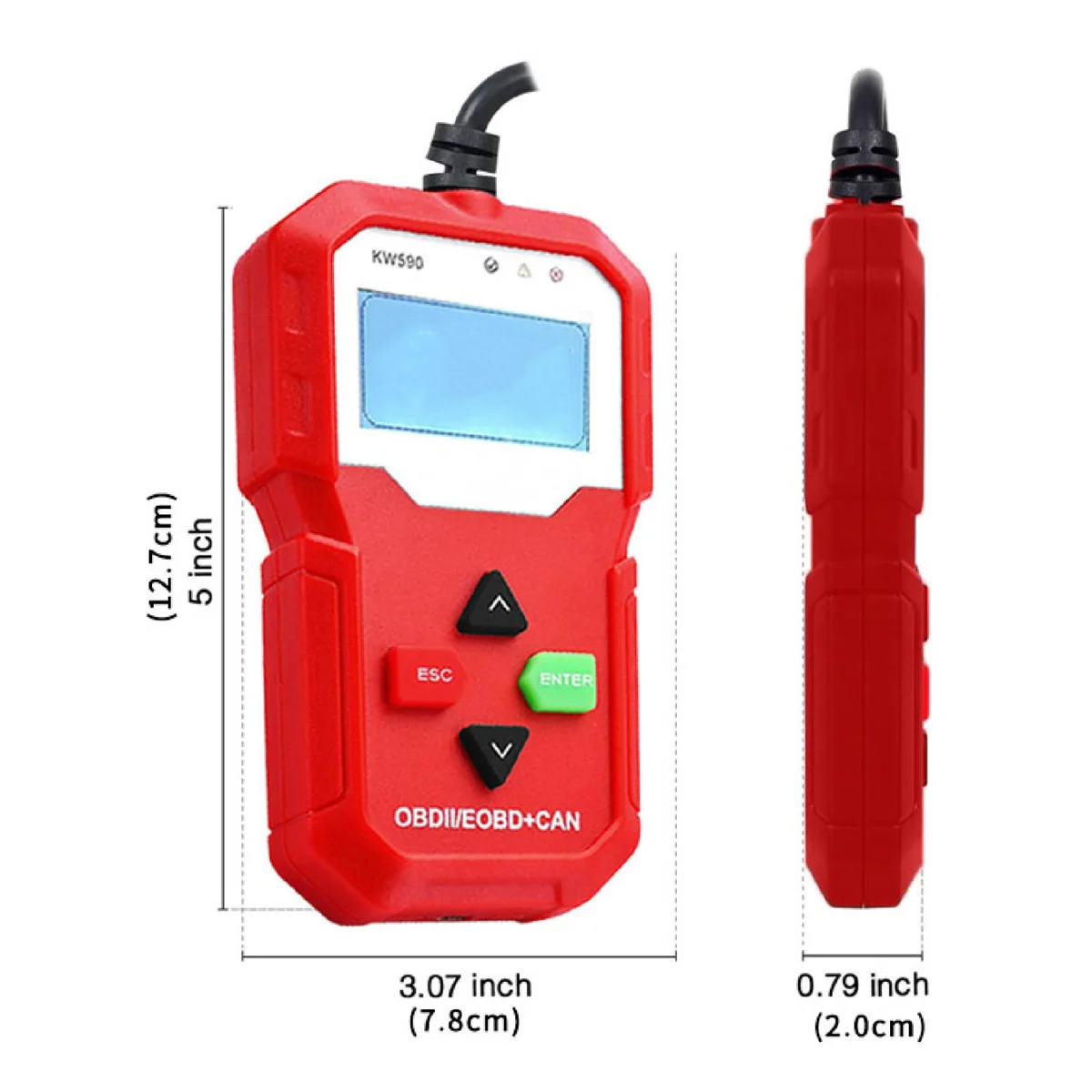 Audew 12 В красный OBD2 автомобильный диагностический инструмент сканер OBDII/EOBD сканер поддерживает все 10 режимов