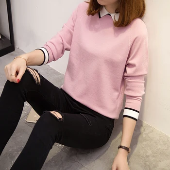 

sweaters wear loose long sleeves outside the spring and autumn 2019 new fashion two-piece suit knitted Jersey style