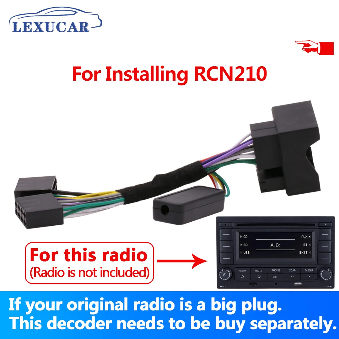 

Lexucar Car Radio RCN210 Convert Plug Decoder Solve Bluetooth Problem Multifunction Steering Wheel Button Control Canbus gateway