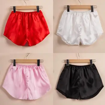 

Fashion Elegant Pajamas Pants Casual Lady Woman Silk Pants Satin Lace Short Flat angle Pajamas Pants Home Sleepwear 2019 new