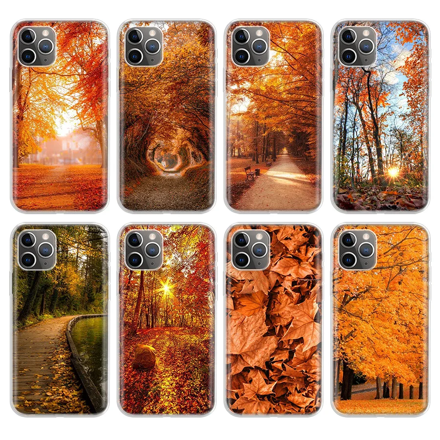 

Autumn Falling Leaves Maples Phone Case For Apple iPhone 11 Pro 6 6S 7 8 Plus + X 10 Ten XS MAX XR 5 5S SE Soft Phone Cover