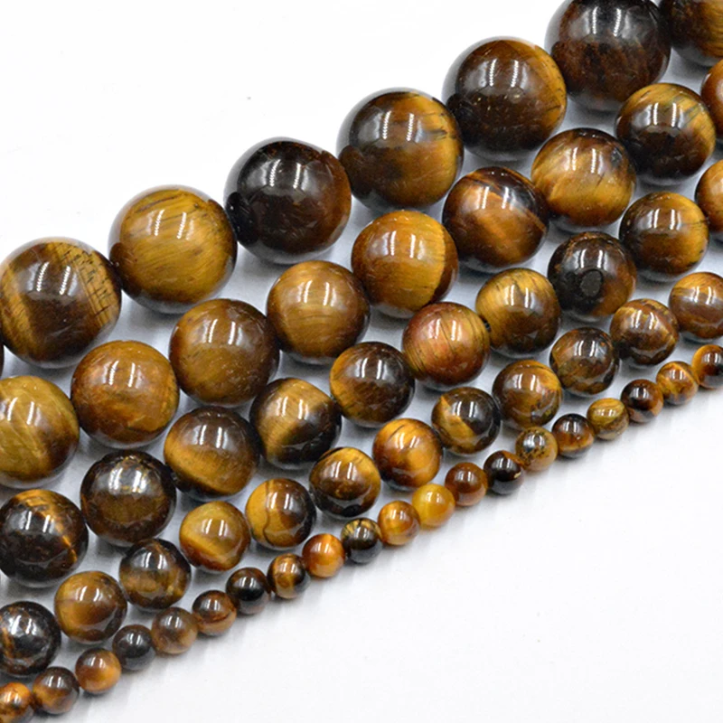 

Free Shipping Yellow Tiger Eye AB+ Wholesale 4 6 8 10 12mm Natural Stone Round Loose Beads Jewelry Making Agat Beads 15" DIY