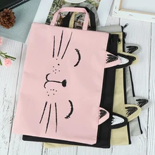 32,5*24 см моющаяся холщовая тканевая сумка для документов формата А4 с кошкой, папка для документов, блокнот, органайзер для хранения, сумка для офиса, школьные принадлежности