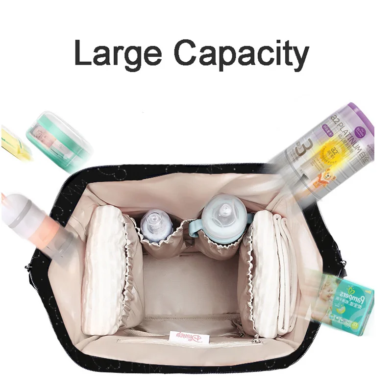  Mochila para pañales a prueba de agua con calefacción USB para bebés mochila para pañales para mamá