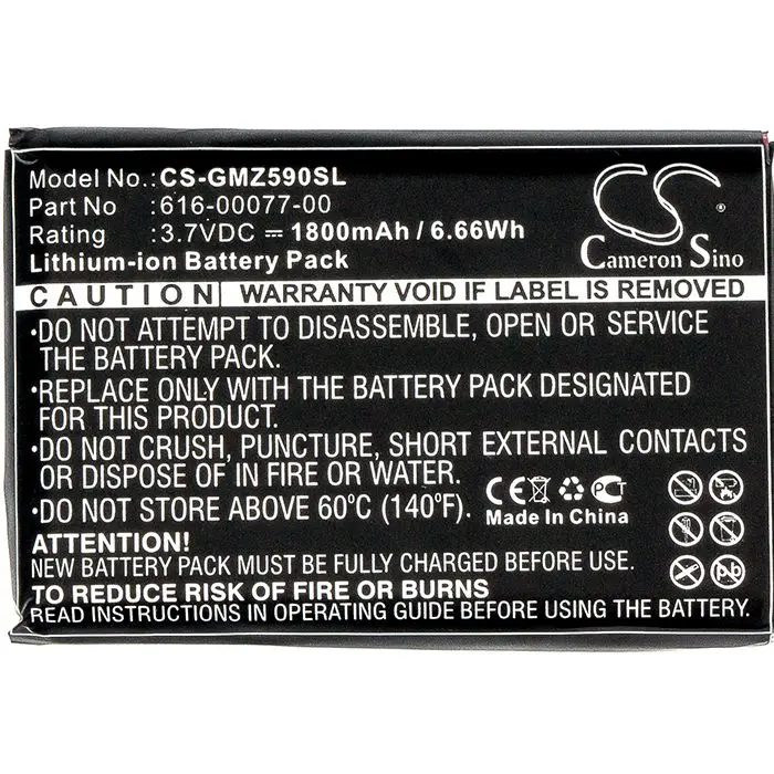 1800Mah Gps, Batteria Navigatore Per Garmin Zumo 590, 590Lm, 595, Zumo 595Lm, 010-01603-10