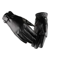 Ветрозащитные водонепроницаемые лыжные перчатки из искусственной кожи, Черные Зимние перчатки для езды на велосипеде, теплые перчатки для мужчин и женщин