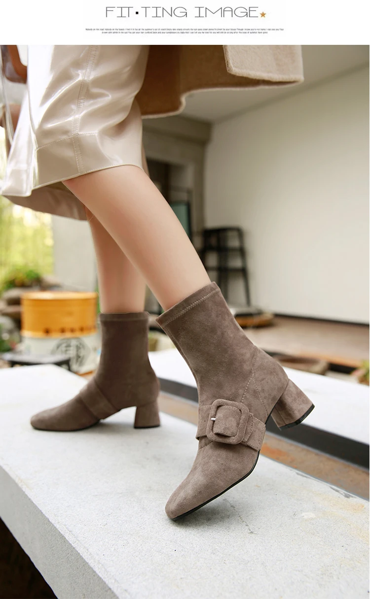 Brown Boots Fashion High Heels Sexy Boots Elegant Ankle Boots For Women Autumn Boots Women Winter Boots New Black Boots