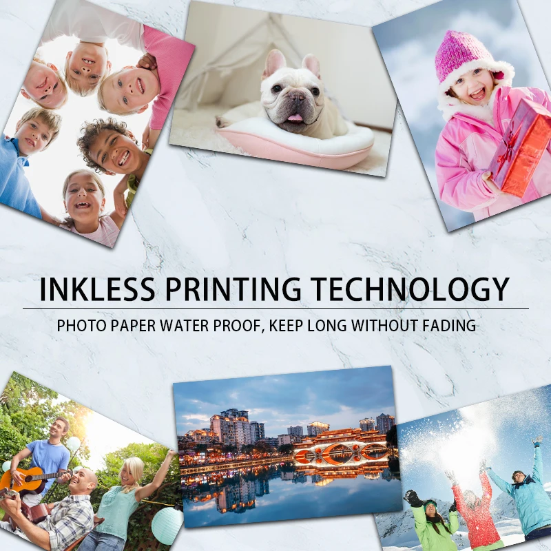 UniPlus для hp звездочка фотопринтер бумага 20 листов клейкая фотобумага 2*3 дюйма 2 в 1