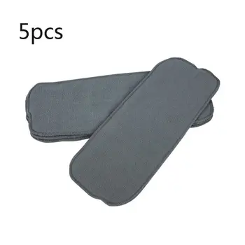 

5pcs Baby Nappies Bamboo Charcoal Liner Nappy Diaper Insert For Baby Cloth Diaper Nappy Washable 5 Layers